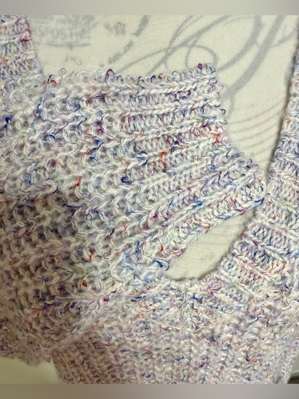 🥳TORRID Bulky Knit V-Neck Sweater, Multicolors, Size 2X - Picture 4 of 8